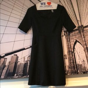 Black wool dress